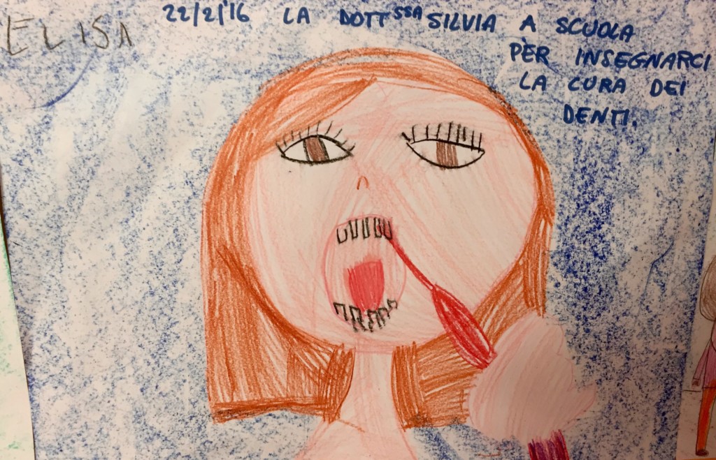 disegno bambino con spazzolino da denti