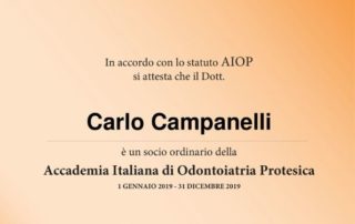 Certificato appartenenza AIOP 2019